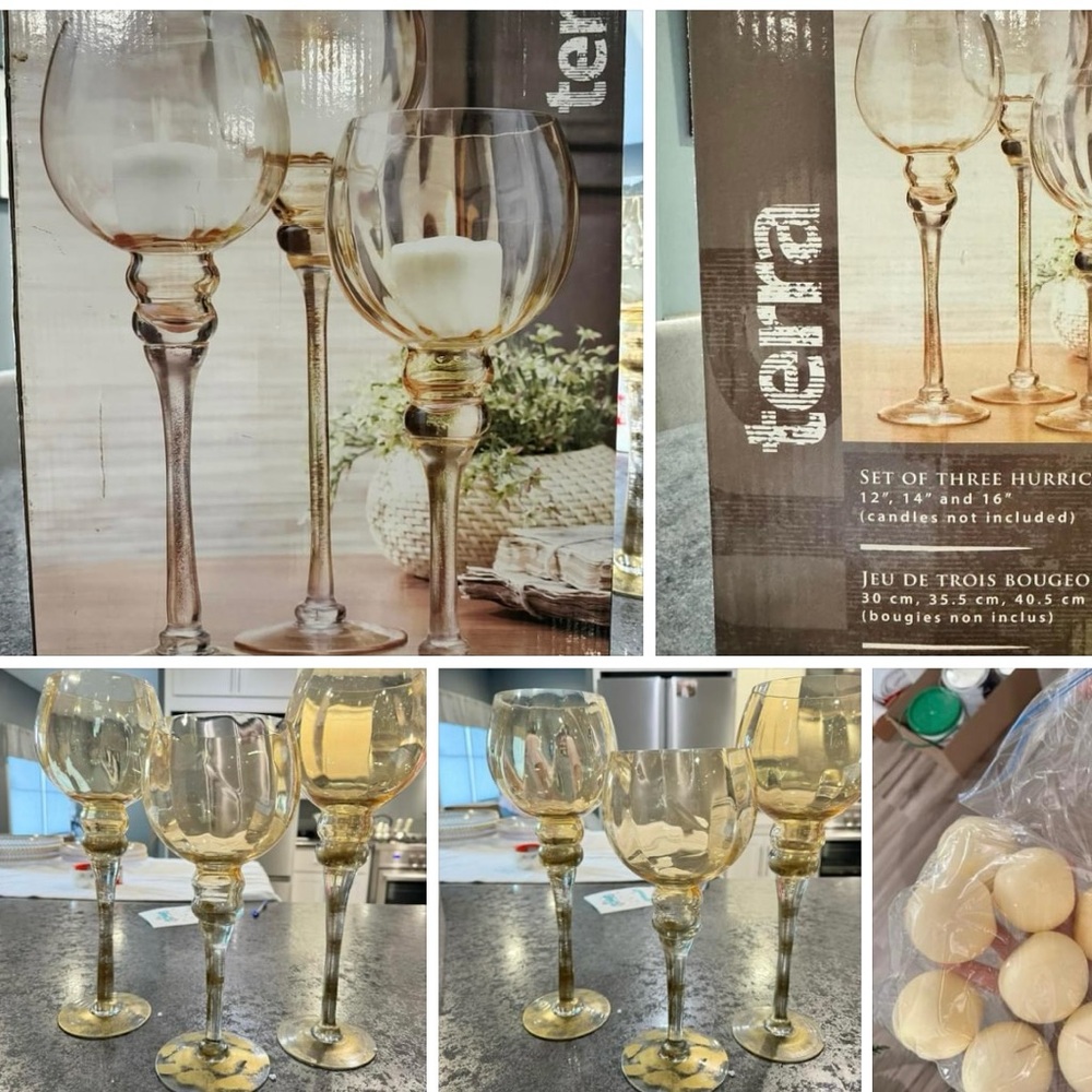 Gold Candle Holder Goblets